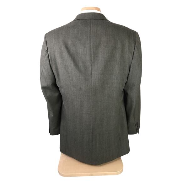 Haggar Black Label Suit Jacket Two Button Size 42L Windowpane Gray - Picture 2 of 12